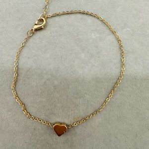 gold heart anklet